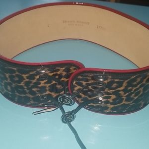 Streets ahead thick shiny leopard and red belt